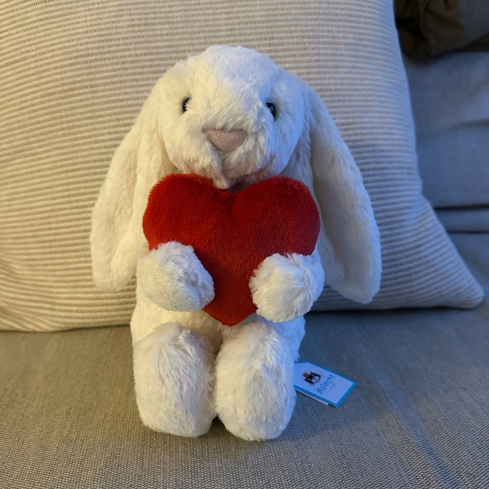 Jellycat Medium Bunny with Red Heart